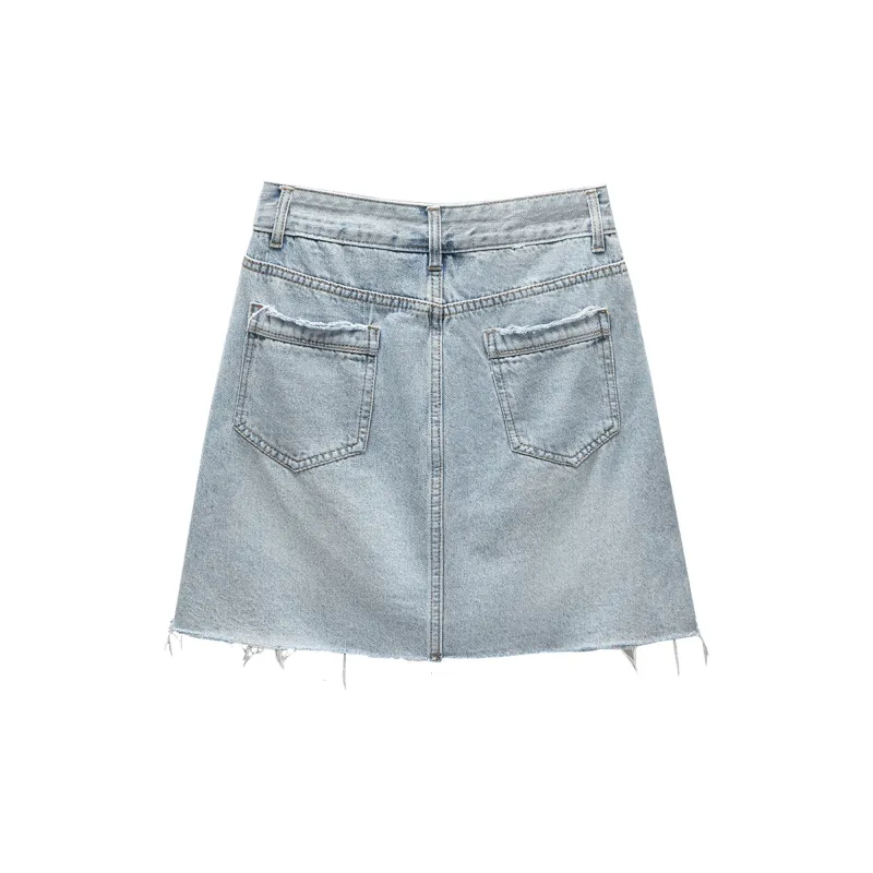 Cypress House Denim Short Skirts Women's Light Blue-1