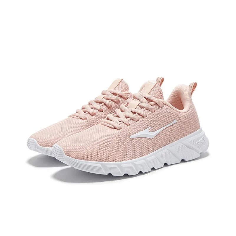 Erke Cushioning, Slip Resistant, And Abrasion Resistant Low Top Running Shoes Women's White Pink-3