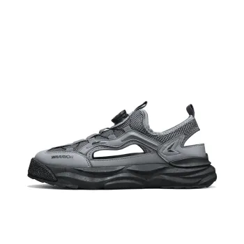 Warrior Casual Chef Shoes River Trekking Shoes Abrasion Resistant Slip Resistant Beach Sandals Men's Gray