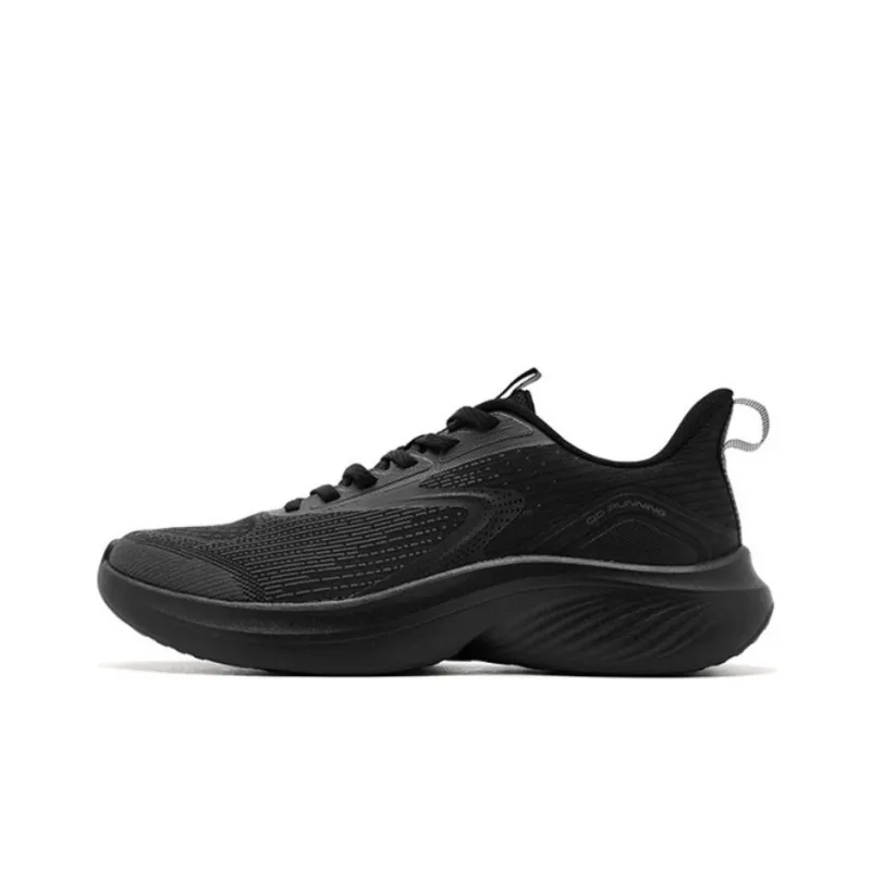 QIAODAN Cushioning, Wear Resistant Low Top Casual Running Shoes Men's Black-0
