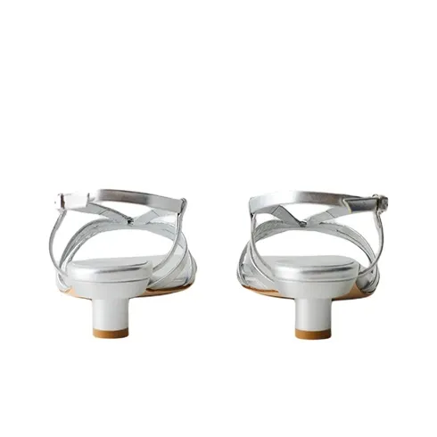 TIBI Brooks Strap Sandals 3.8cm Women's Silver-4