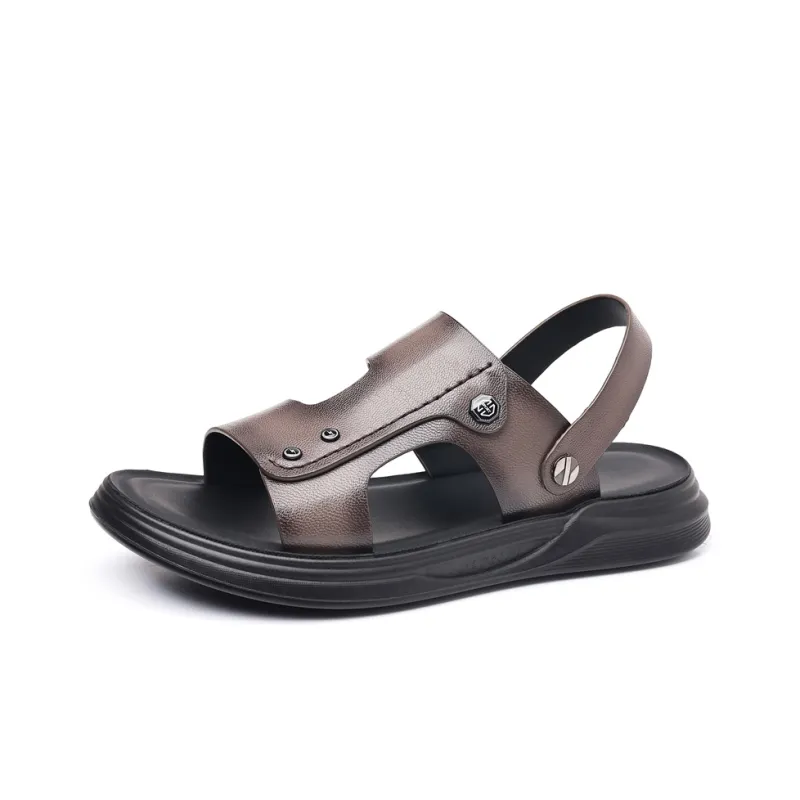 Cachiotti Beach Sandals Men Black/Khaki-5