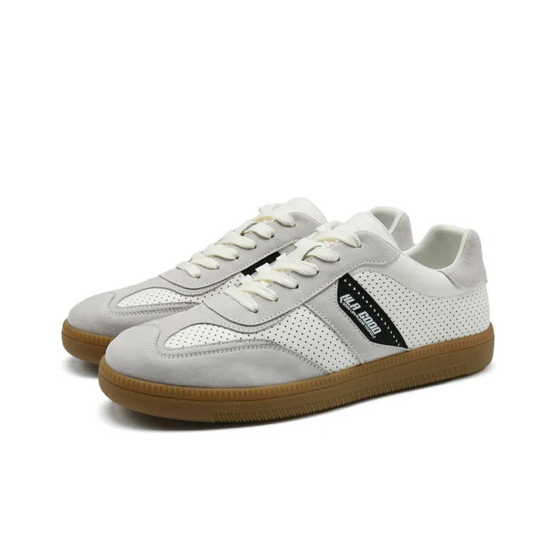 HLA German Army Trainers Vintage Classic Patchwork Breathable Perforated Casual Shoes Skateboard Shoes Men's-1