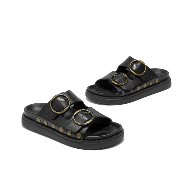 Beau Today Beach Sandals Women's Black-3