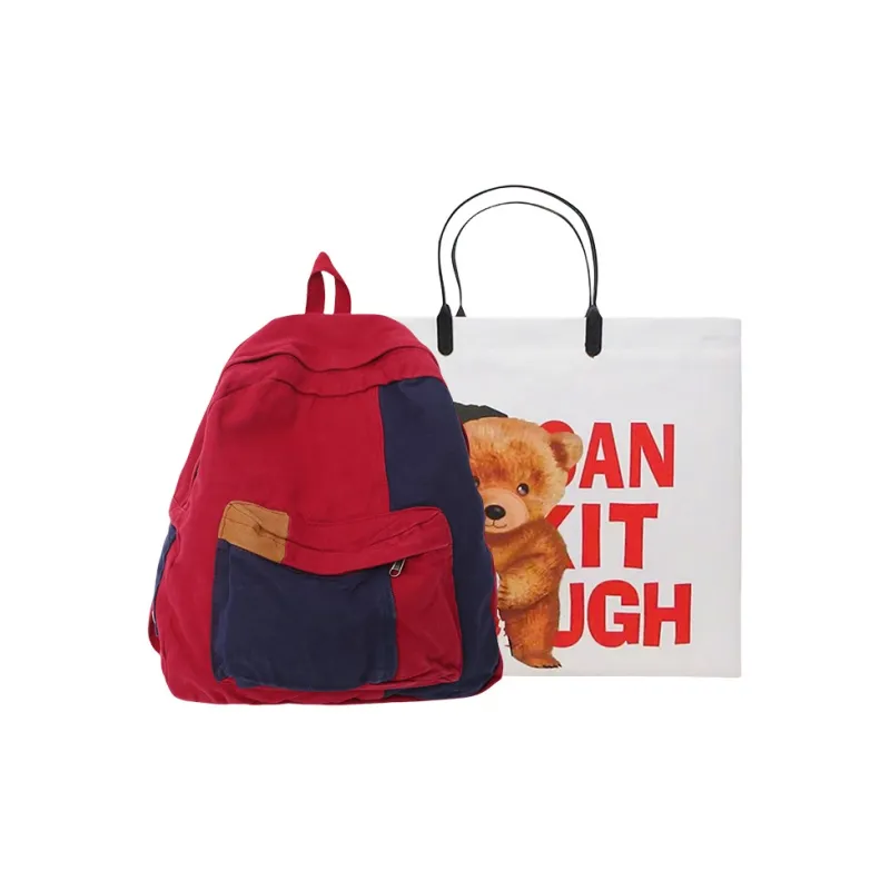 Worm's Home Canvas Backpack Regular Unisex Army Green/Red/Yellow/Black/Blue-0