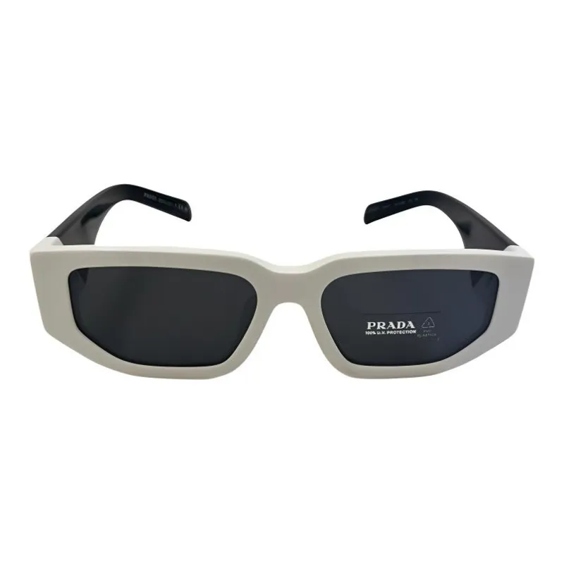 PRADA Acetate Irregular Shape Sunglasses Unisex White-0