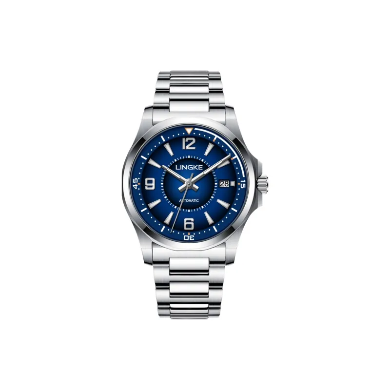 LINGKE Mechanical Movement Watch Men's Watches Blue Dial-0