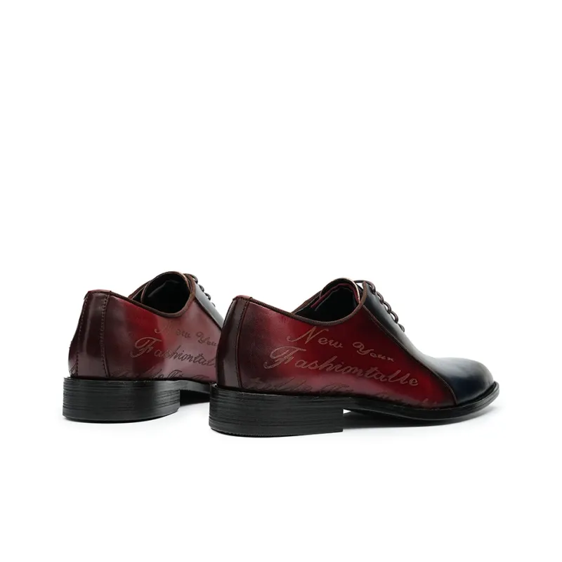 ASTON M.JAZZ Dress Shoes Men Low Top Blue/Brown-5