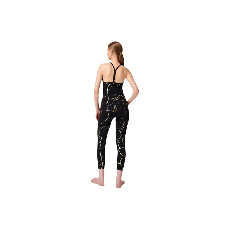 Sweaty Betty Sport Vests Women's Black Base With Gold Streamline Print-1