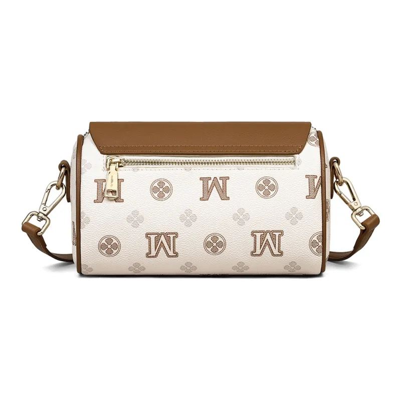 MILLIE'S Cow Leather Underarm Shoulder Bag, Crossbody Bag, Cylinder Bag Regular Women's Ecru/Khaki Brown-4