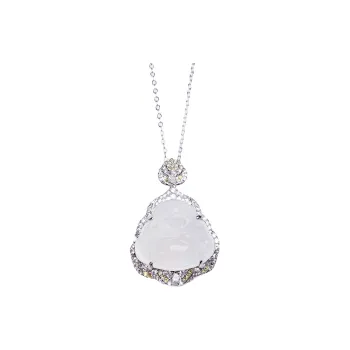 Artisan Lock Heart Jade Chalcedony Jade Necklaces Women's