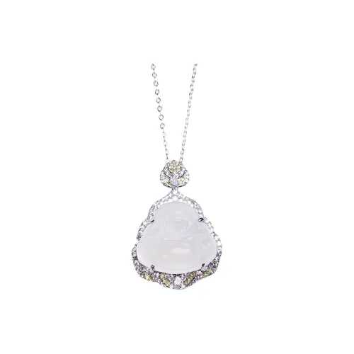 Artisan Lock Heart Jade Chalcedony Jade Necklaces Women's