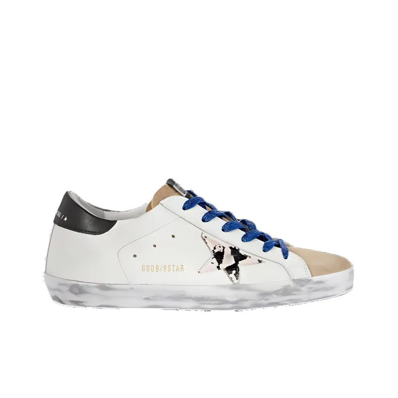 Golden Goose Super Star Stylish Skateboarding Shoes Women's White Brown Black Distressed Style-1