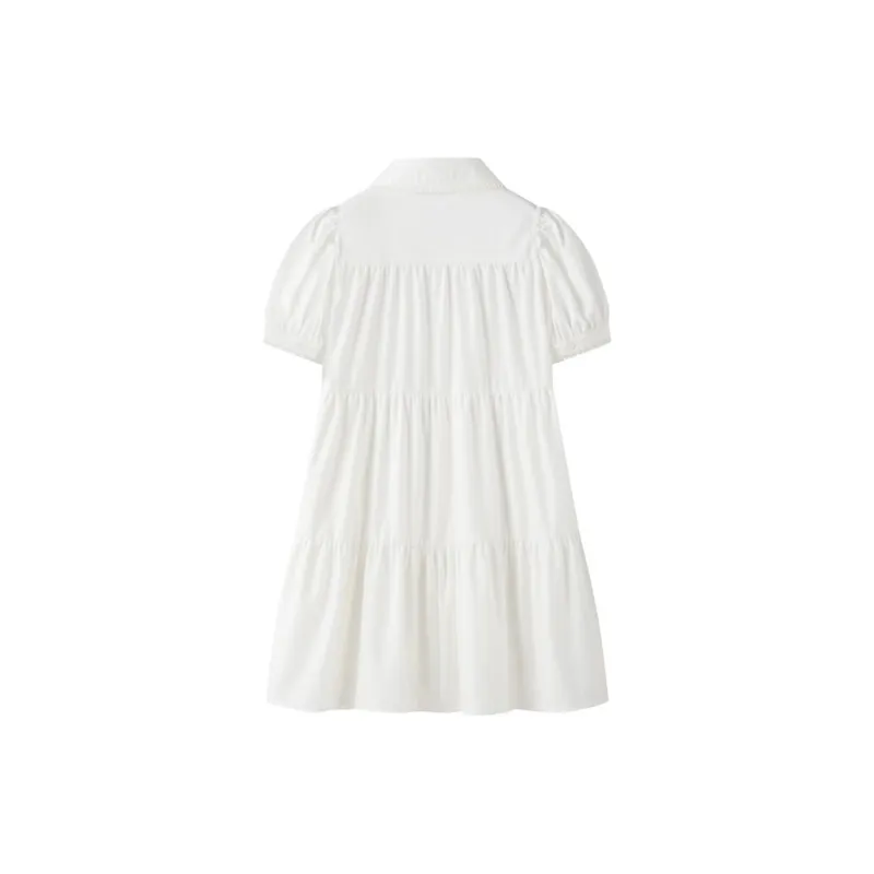 JOSR Short Sleeved Dresses Women's White-1