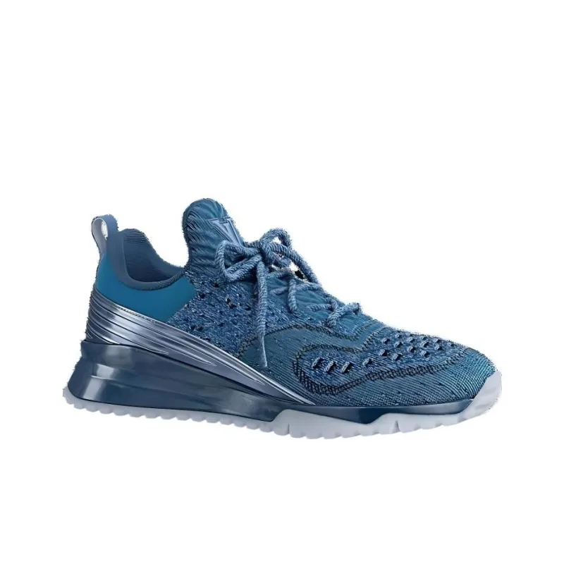 LOUIS VUITTON V.N.R Tie & Dye Low Top Casual Shoes Men's Blue-1
