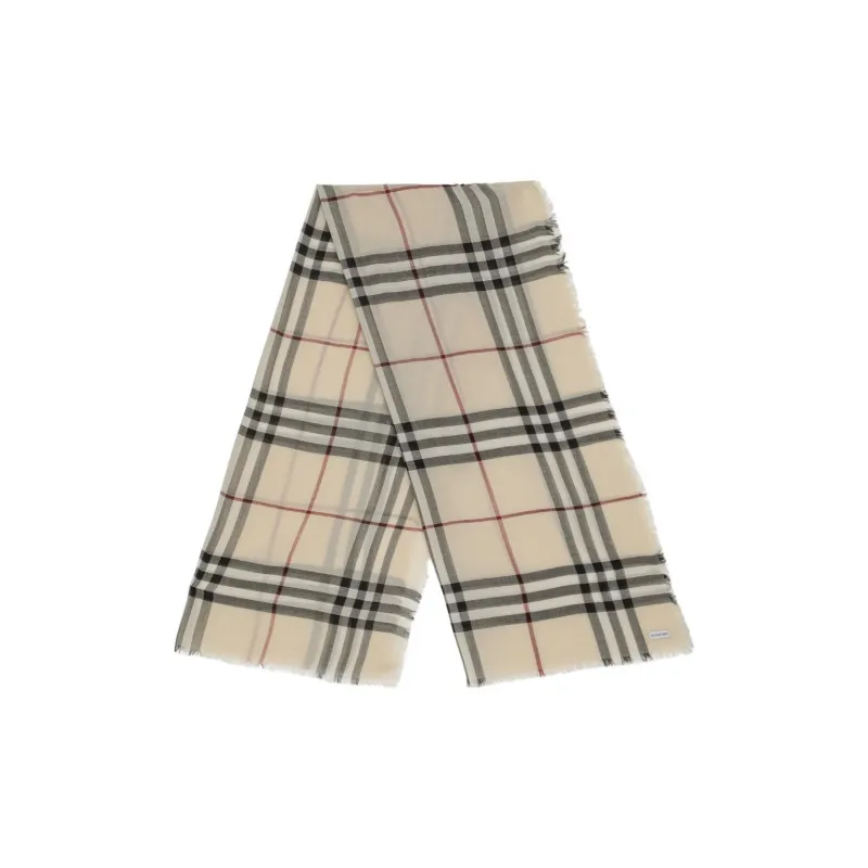 Burberry Checked Frayed Edge Scarf-0