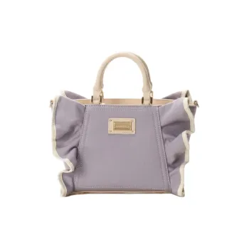 SAMANTHA THAVASA Cotton Fabric Handbag Small Size Women's Lavender