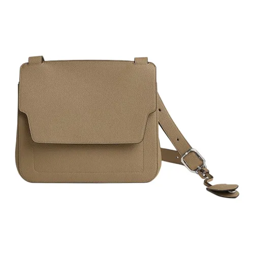 HERMES Mali-Selle Togo Calfskin Courier Bag Shoulder Bag Crossbody Bag Small Size Men's 8Q BEIGE MARFA Marfa Mi