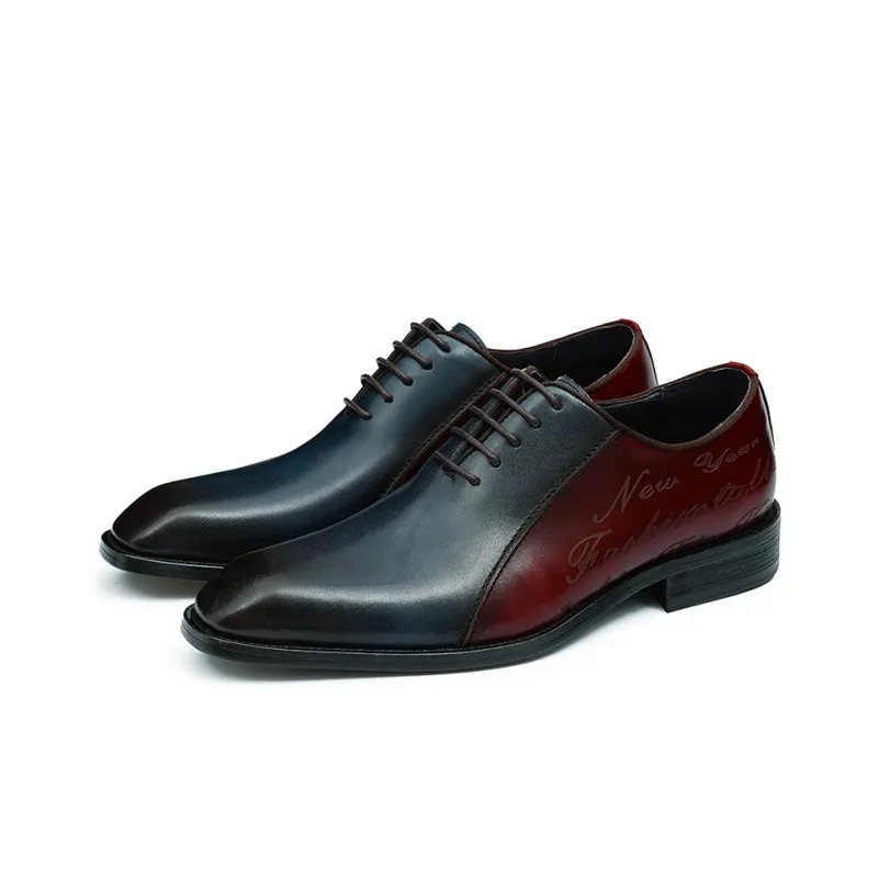 ASTON M.JAZZ Dress Shoes Men Low Top Blue/Brown-1