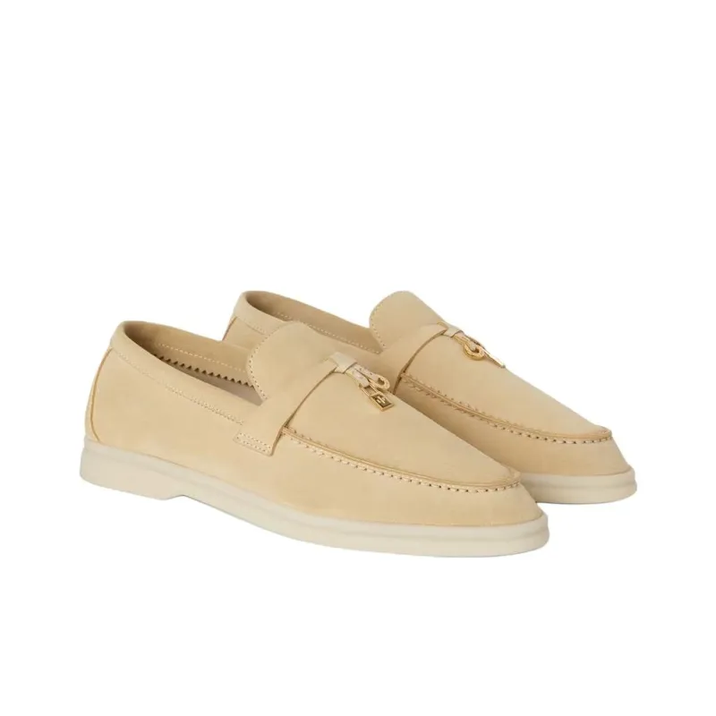Loro Piana Summer Charms Walk Loafers Women's Yellow-2