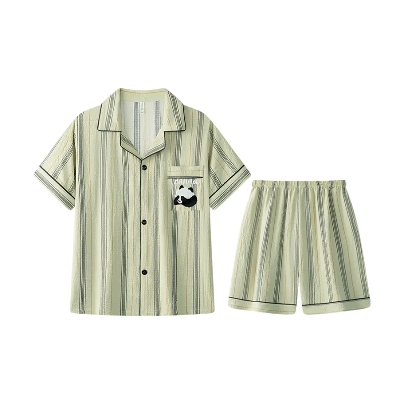 Lan Miao Pajama Set Men's Wood Green-0