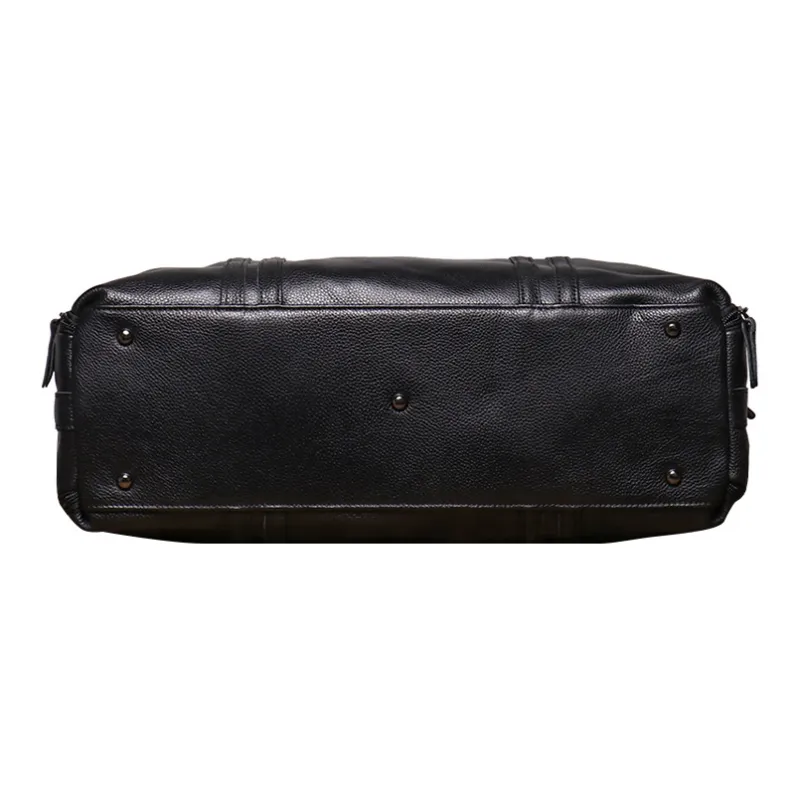 DOSRFINI Top Grain Cow Leather Travel Bag Regular Men's Black-3