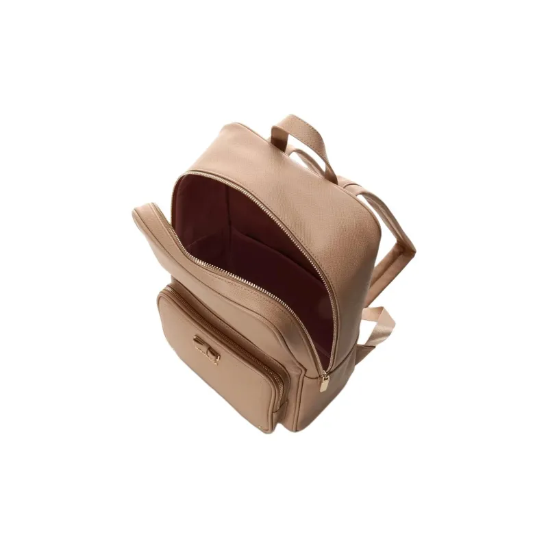 SAMANTHA THAVASA Synthetic Leather Backpack Women's Light Brown-3