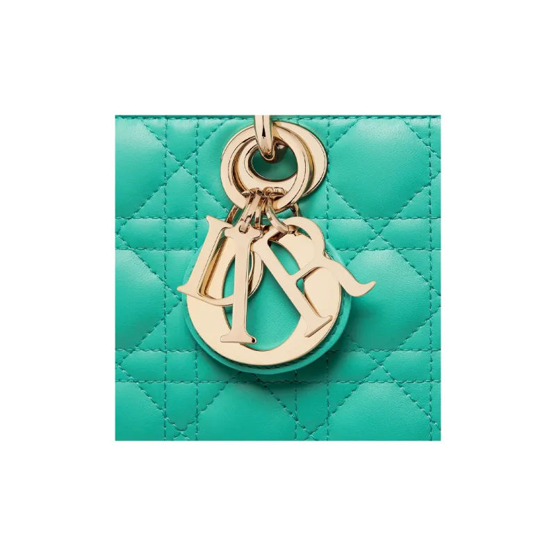 DIOR DIORIVIERALady D JOY Lambskin Shoulder Bag Crossbody Bag Handbag Medium Size Women's Tiffany Blue Color-6