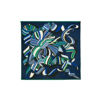 LONGCHAMP Wool Knit Scarves Women's Blue