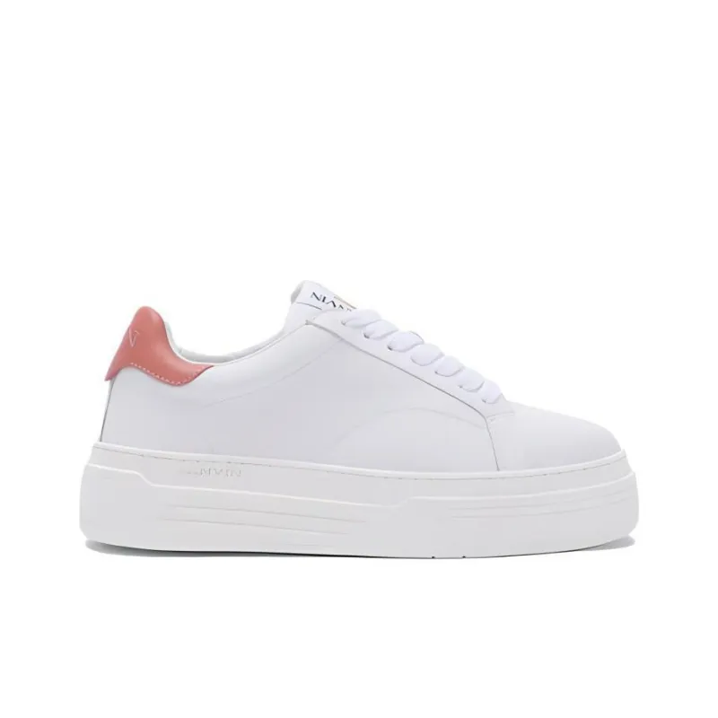 Lanvin DDB0 Low Top Skateboard Shoes Women's White Pink-1