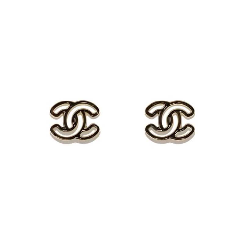 CHANEL Metal Earrings Women's Black-0