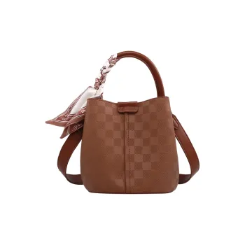 H YXIANG Microfiber Synthetic Leather Shoulder Bag Regular Women's Brown