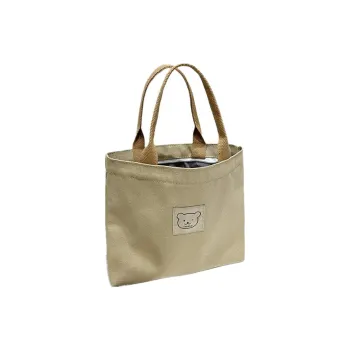 RKM Canvas Canvas Bag Handbags Medium Size Unisex Black White Khaki Light Gray