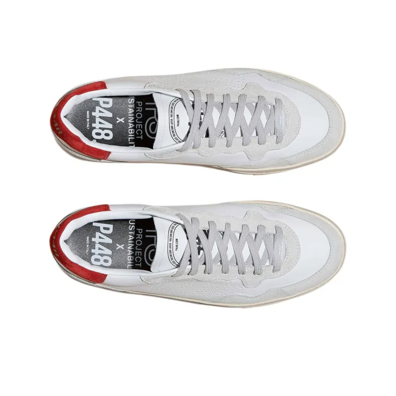 P448 Bali Recycled Low-Top Skateboard Shoes Men's White-2