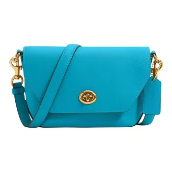 COACH Leather Shoulder Bag Crossbody Bag Women's Blue