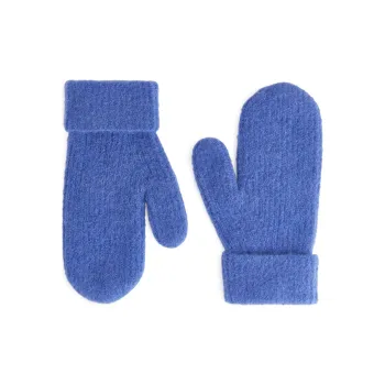 ARKET Polyester Wool Alpaca Polyamide Elastane Knit Gloves Women's Blue