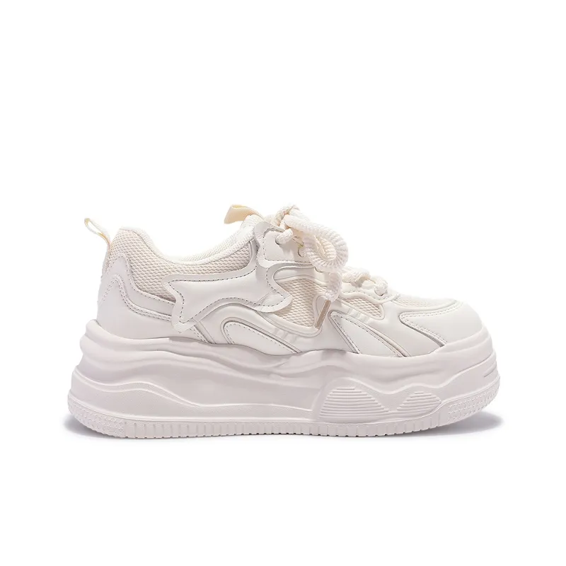 SNXR Cushioning, Slip Resistant, And Abrasion Resistant Low Top Skateboard Shoes Women's Raw White-1