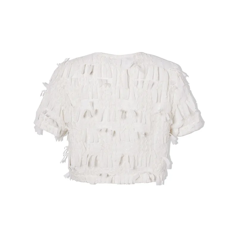LA CRAWFISH Chiffon Shirt Women's Ecru-1