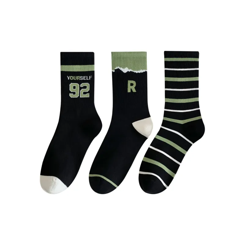 XXLLG Mid Calf Socks Men's 3 Pack-8