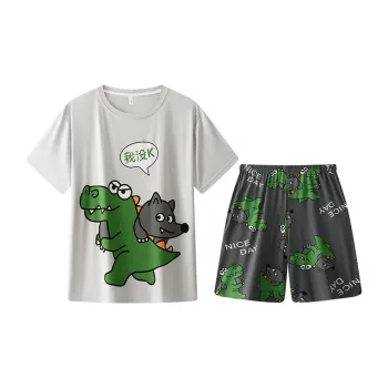 Lan Miao Pajama Set Men's Lime Gray