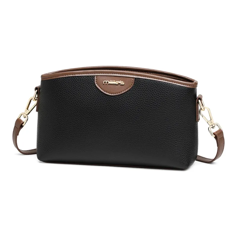 MILLIE'S Cow Leather With Synthetic Leather Crossbody Bag, Shoulder Bag Regular Women's Black-2