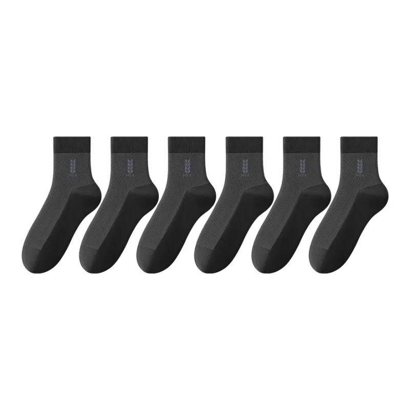 H YXIANG Mid Calf Socks Men's 6 Pack-28