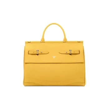 Fontana Milano 1915 Togo Leather Shoulder Bag Crossbody Bag Handbag Women's Yellow