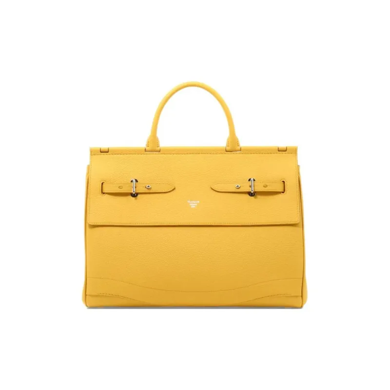 Fontana Milano 1915 Togo Leather Shoulder Bag Crossbody Bag Handbag Women's Yellow-0