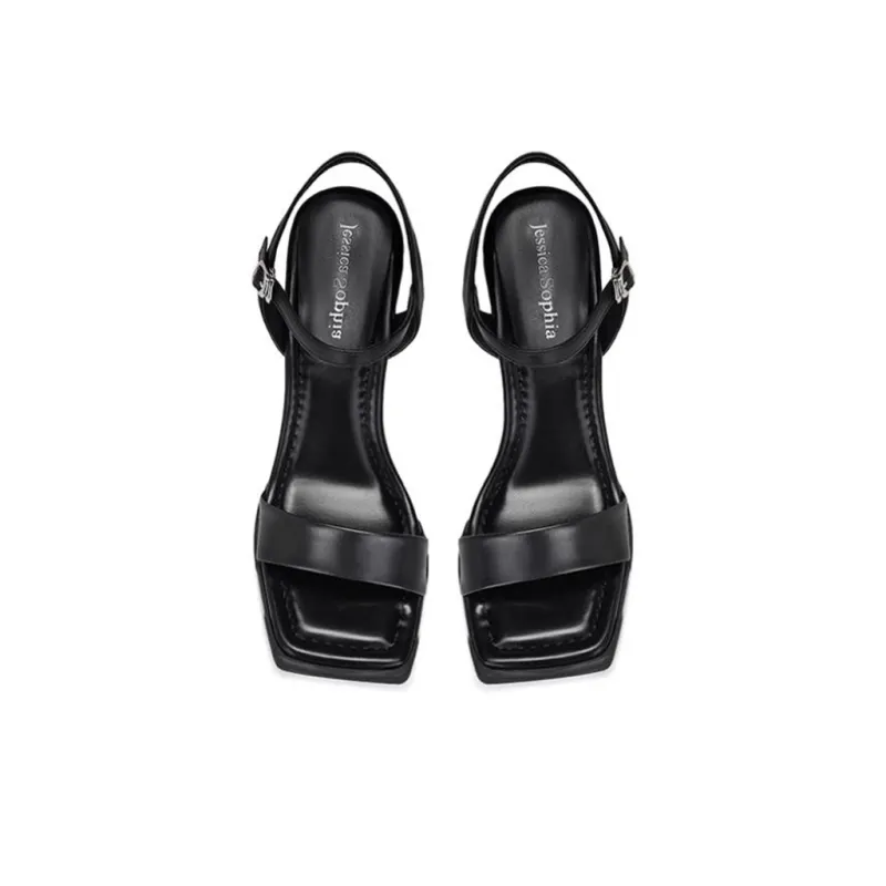 JESSICA SOPHIA One Strap Sandals 6cm Women's Black-4