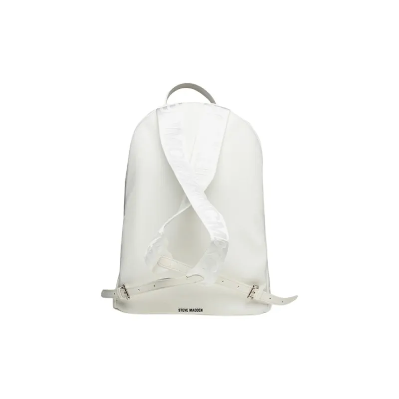 STEVE MADDEN PU Backpack Medium Size Unisex Black/White-7