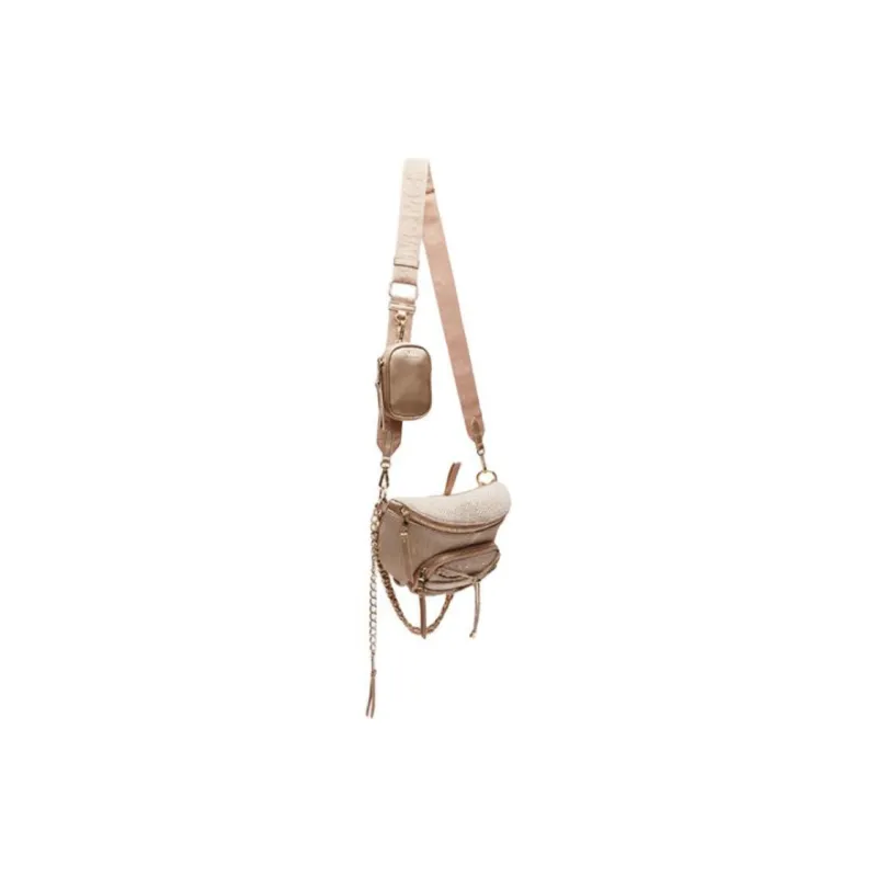 STEVE MADDEN Polyester With PU Handbag Shoulder Bag Crossbody Bag Small Size Women's Black/Nude-8