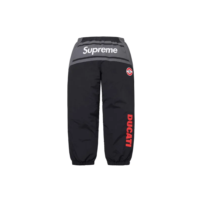 Supreme X DUCATI SS24 WEEK16 Track Pant   Unisex Sport Pants With Logo Print And Color Block Design-1