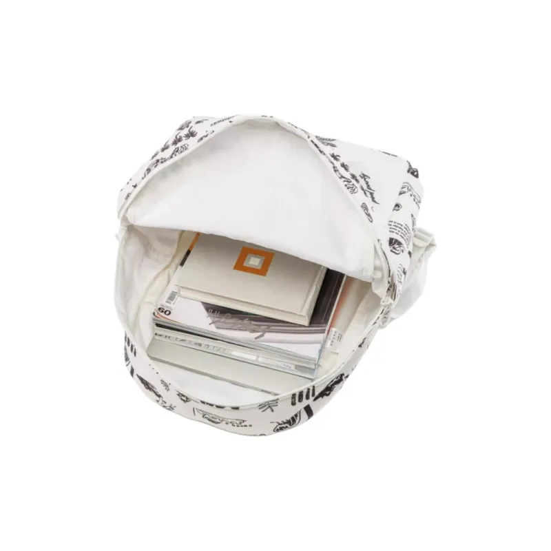 LiNing League Of Legends Collaboration Polyester Backpack Regular Unisex Ivory & Black All Over Print-4
