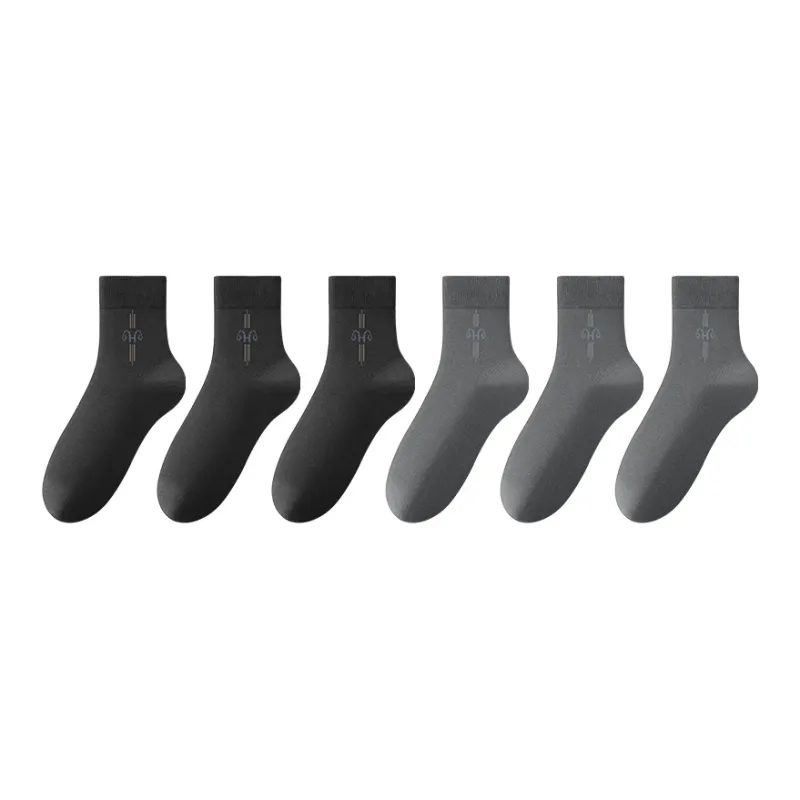 H YXIANG Mid Calf Socks Men's 6 Pack-7